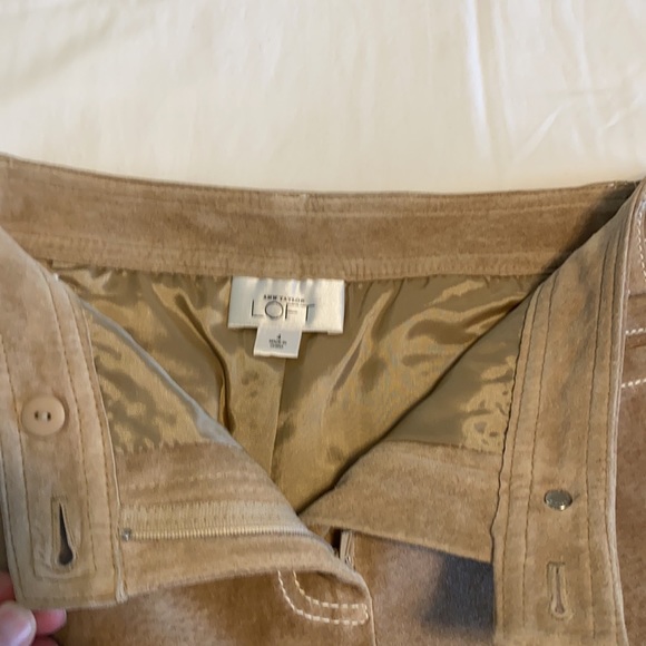 Loft Ann Taylor Soft Tan Leather Pants - Size 4 - Picture 8 of 15